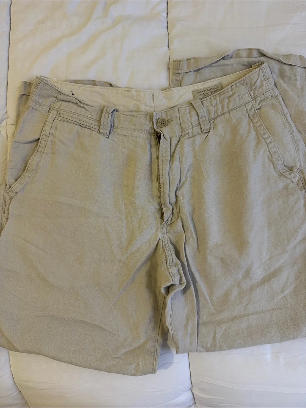 100% linen pants, Banana Republic, beige, casual, dress pants 33/32